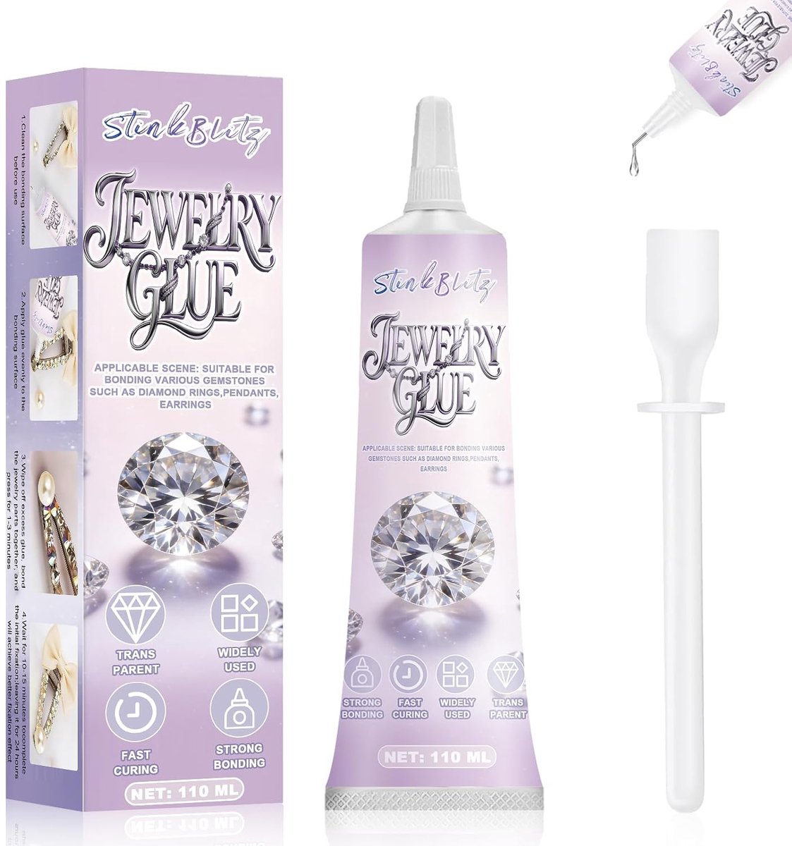 SnelShoppen - Professionele Sieradenlijm - Perfect voor Metalen, Glas, Kristallen en Meer - Precisie Toepassing - 20ml - Ideaal voor Sieradenmaken en