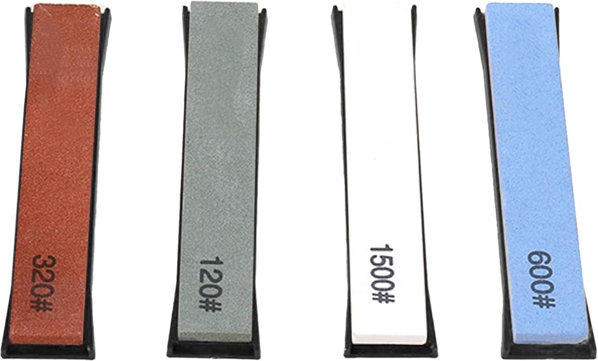 SnelShoppen - 4-delige Slijpsteenset voor RC-002A Slijpsysteem - Vervangende Slijpstenen 120#, 320#, 600#, 1500# - Professionele Whetstones voor Keuke