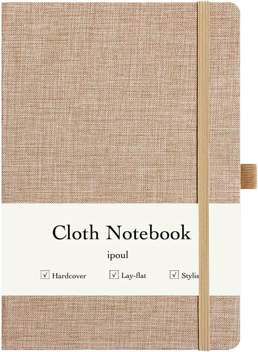 SnelShoppen - Hardcover Notebook Lined Journal A5 20x15cm Roze Linnen Ligt Plat Perfect voor Journaling, Notities, Schrijven, Studie en Kantoorwerk