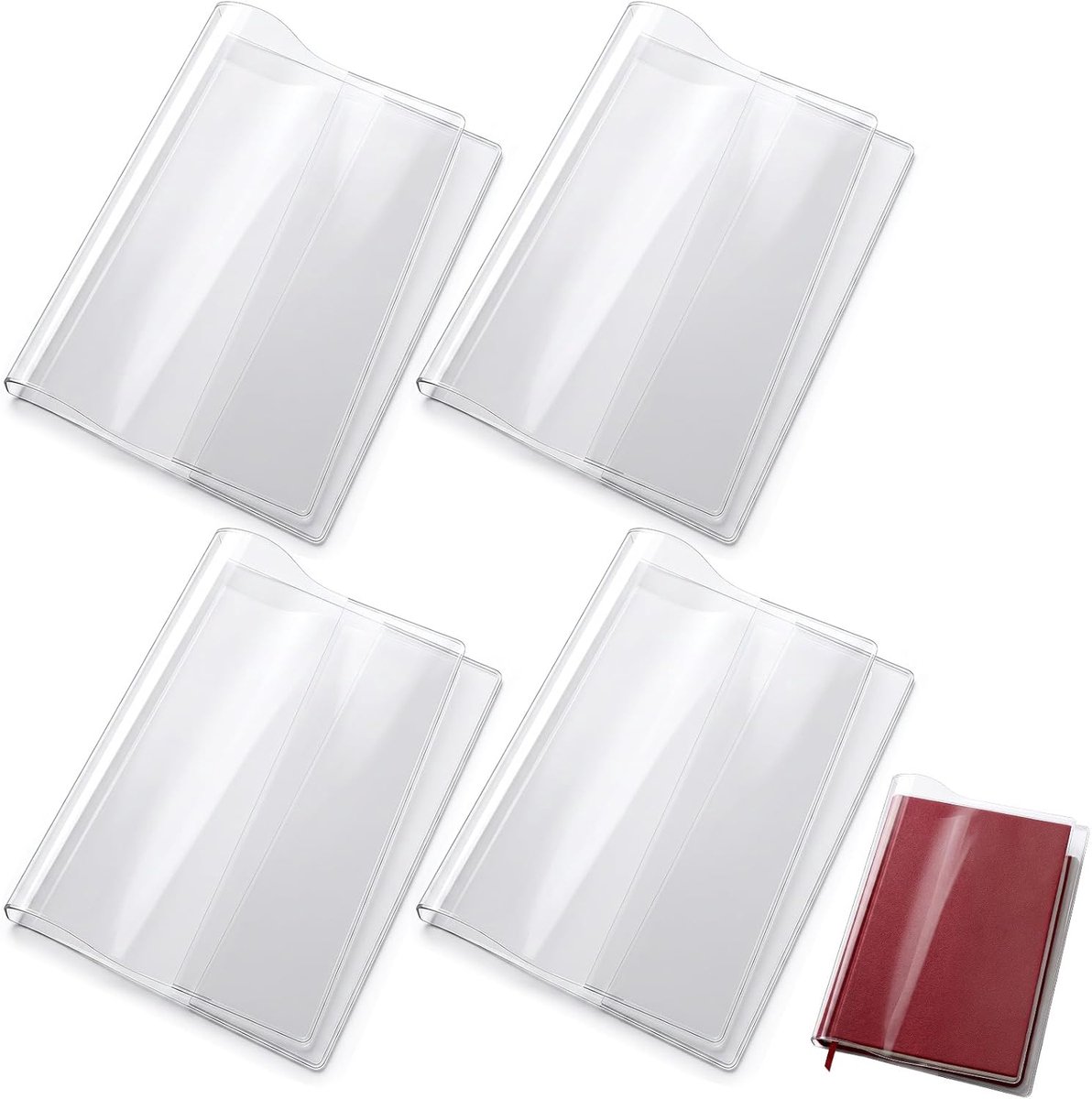 SnelShoppen - 4 Stuks A5 Transparante Beschermhoes, Waterdichte Notitieboek Cover 8.3 x 6 Inch Plastic Schuifhoezen voor Agenda, Weekplanners, Kantoor