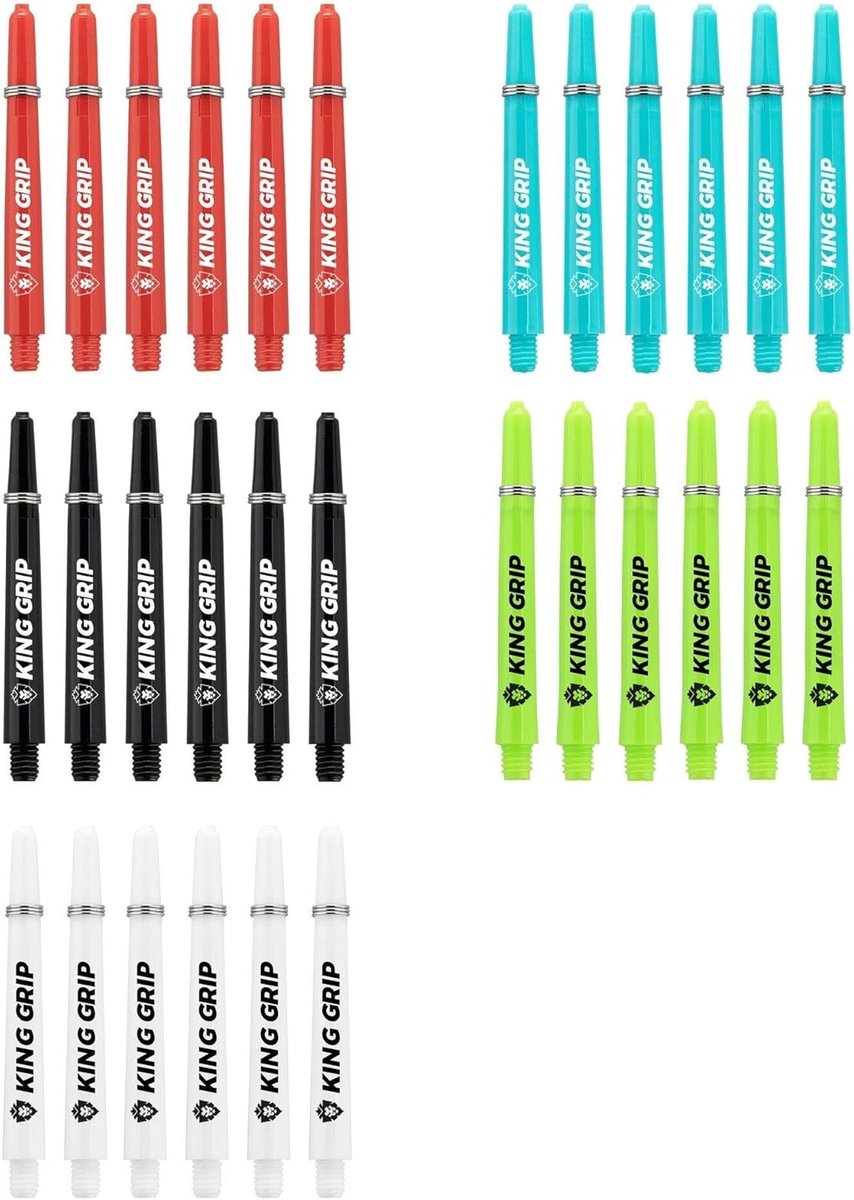 SnelShoppen - Medium Dart Shafts 30 Stuks Nylon in Rood, Zwart, Blauw, Wit en Groen - Perfect voor Darts Spelers, Feest en Recreatief Gebruik
