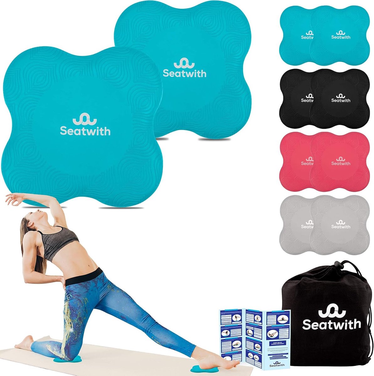 SnelShoppen - Yoga Kniekussen - Comfortabele Yoga Mat - Dikte 0.8 inch - Ideaal voor Pilates, Stretchen, Thuis & Sport - Bescherming voor Knieën, Elle