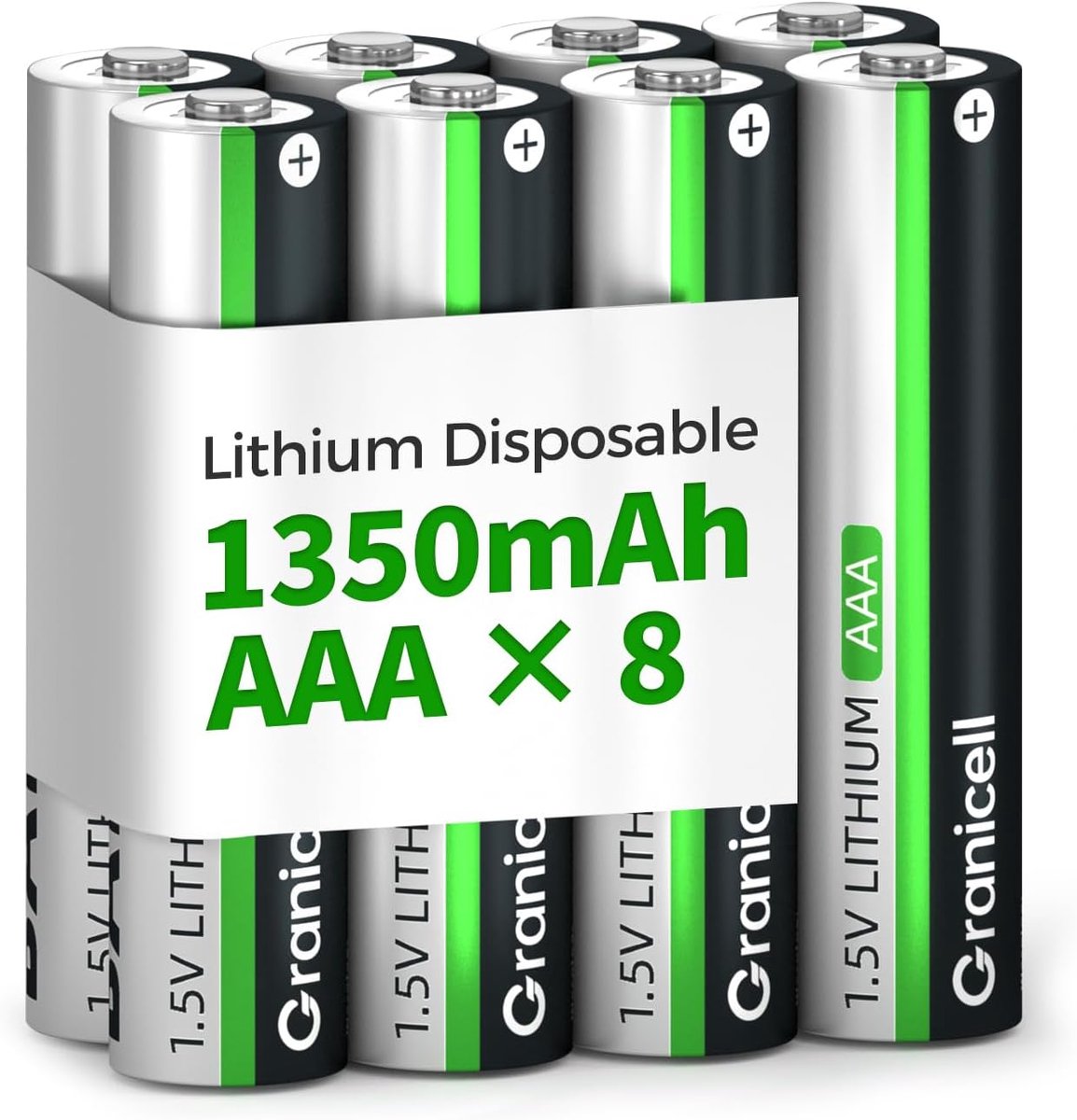 SnelShoppen - 8 Stuks AAA Lithium Batterijen - 1350mAh 1.5V Niet Oplaadbare Batterijen voor Camera's, Zaklampen, Speelgoed en Huishoudelijke Apparaten
