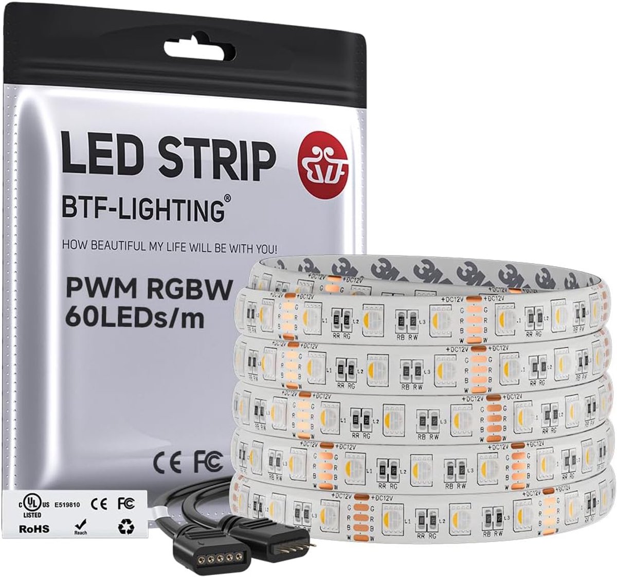 SnelShoppen - RGBWW LED Strip Lights 5m - Multicolor RGB + Warm White 2700K-3000K - IP65 Waterdichte Verlichting voor Keuken, Slaapkamer, Feestdecorat