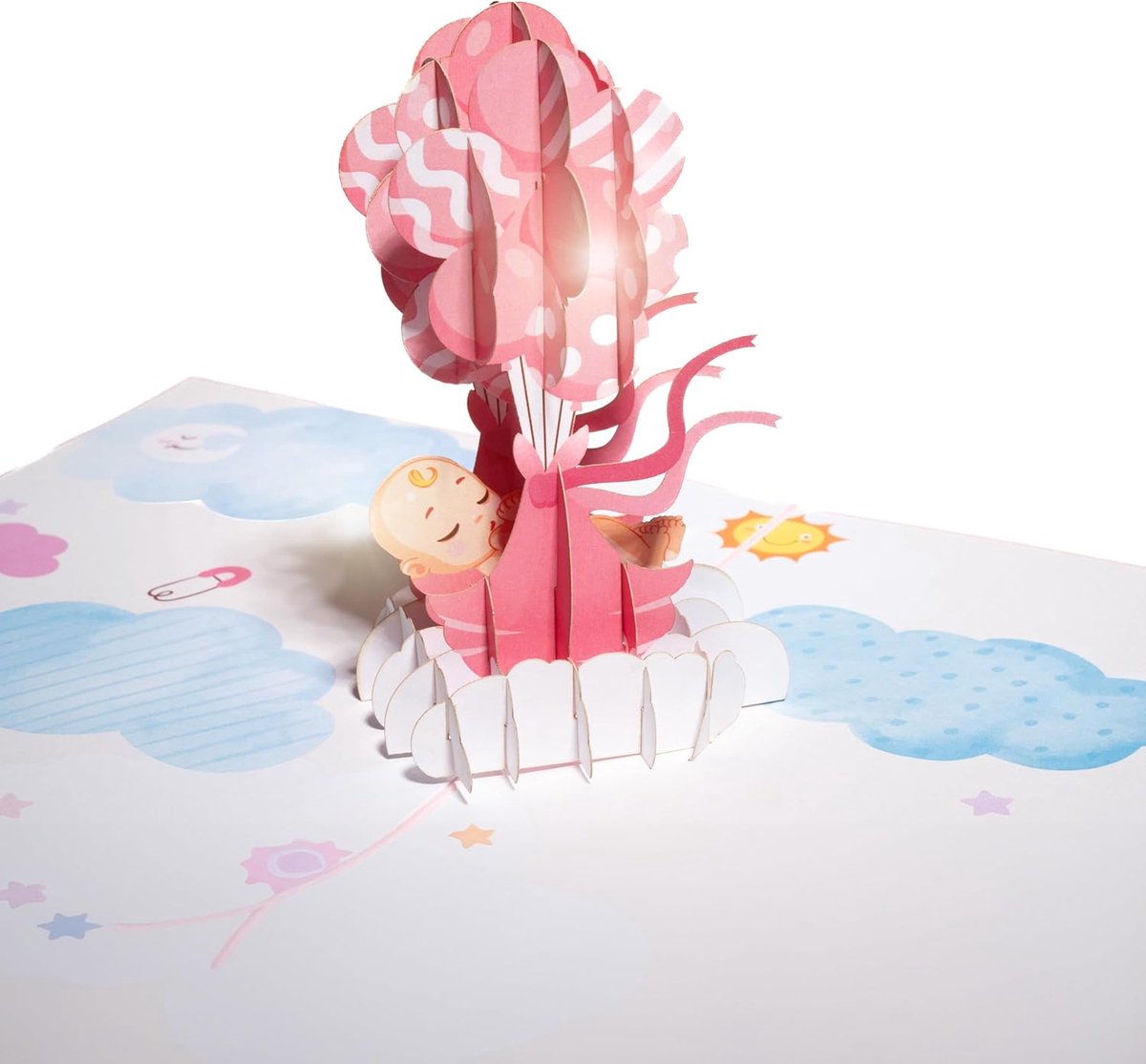 SnelShoppen - Premium Geboortekaart voor Meisjes, Babykaart, Verjaardagskaart, Geboorte, Meisje, Cadeau voor Ouders, 20 x 15 cm, Hoge Kwaliteit, Uniek
