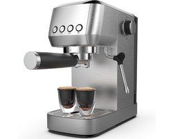CM1662 Halfautomatische Espressomachine - 1350W Semi-Automatische Espresso Koffiemachine - 20 Bar Ulka-pomp – Melkopschuimer – 1,3 L Watertank – RVS
