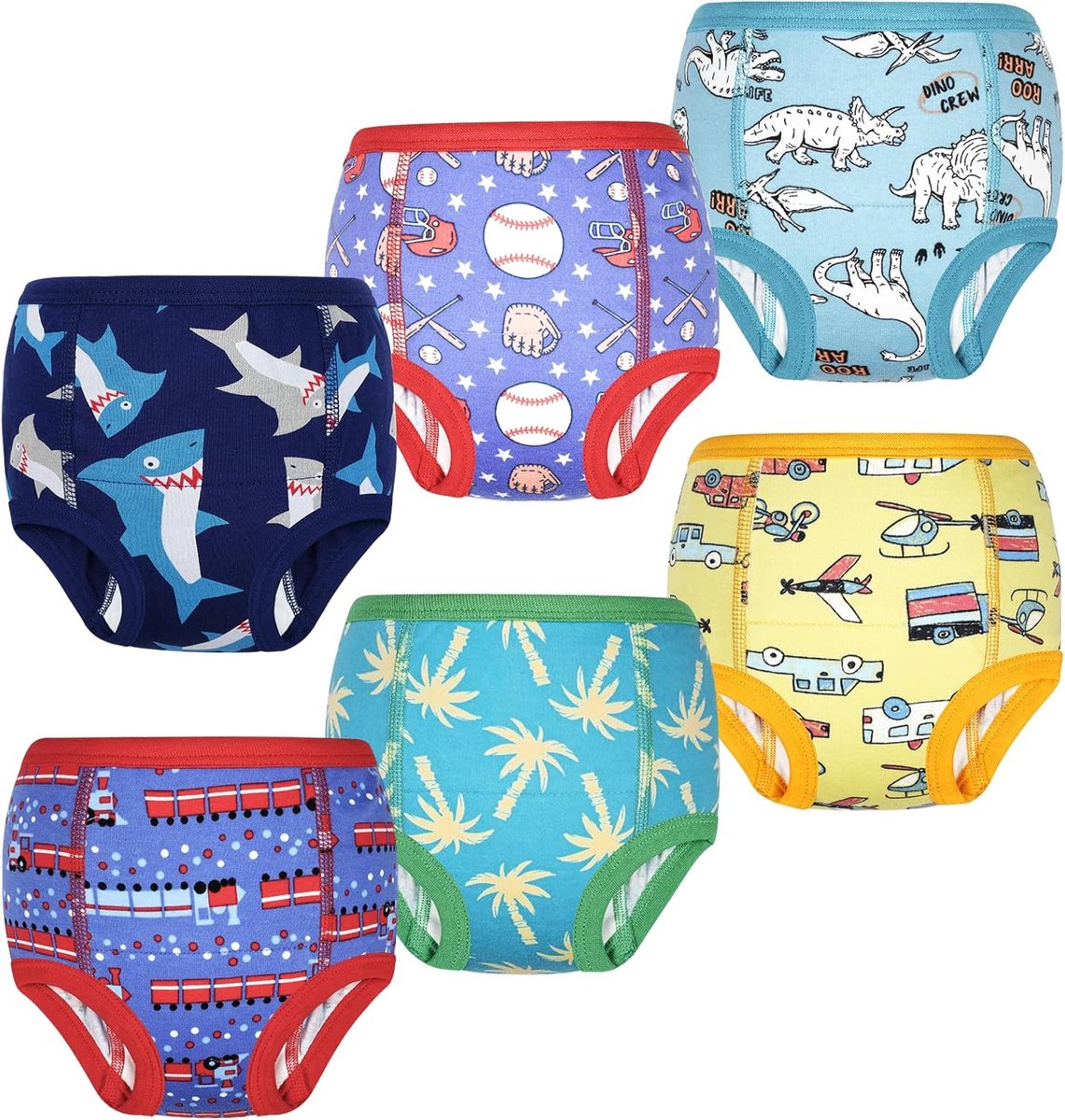 SnelShoppen - Potty Training Trousers voor Kinderen, 6 Stuks, Sneldrogend, Absorberend, Meisjes en Jongens, Ondergoed voor Zindelijkheidstraining, Com