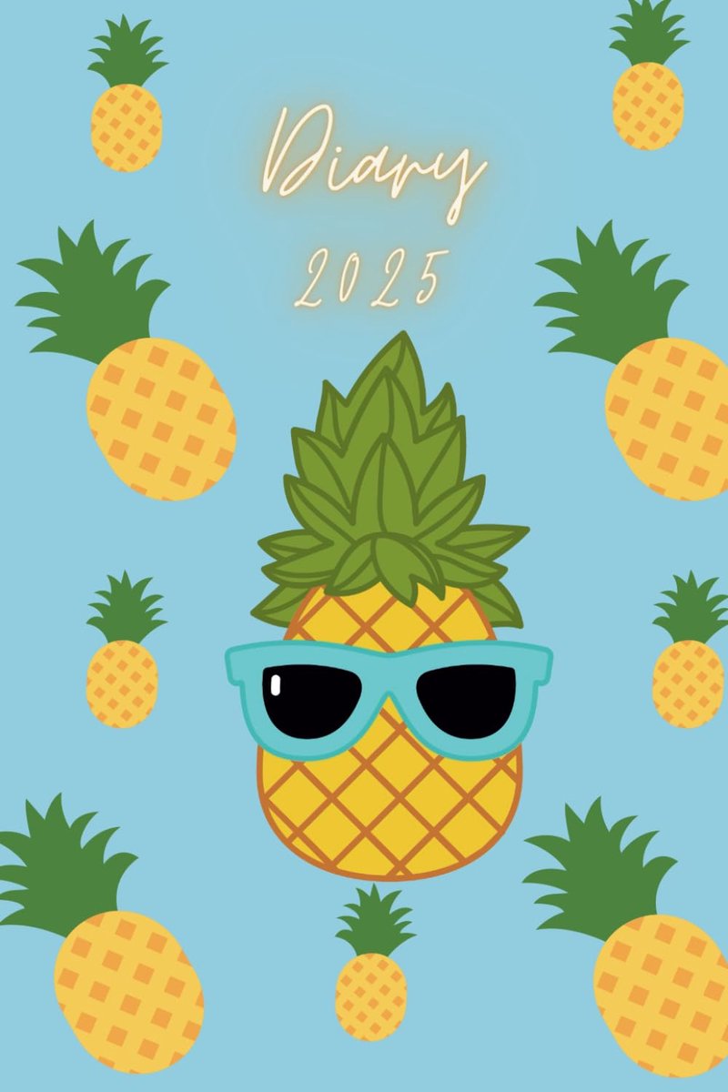 SnelShoppen - 2025 A6 Week to View Agenda, Volledige Jaar Planner, A6 Organiser met Ananas Design, Inclusief UK Bank Holidays, Januari tot December
