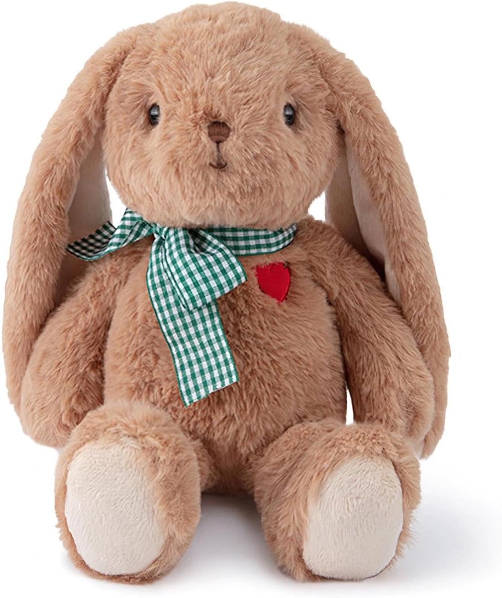 SnelShoppen - Schattige Paashaas Pluche Dier 25 cm - Bruin Hart - Perfect Cadeau voor Kinderen, Pasen, Verjaardag, Decoratie, Comfortabel Speelgoed vo