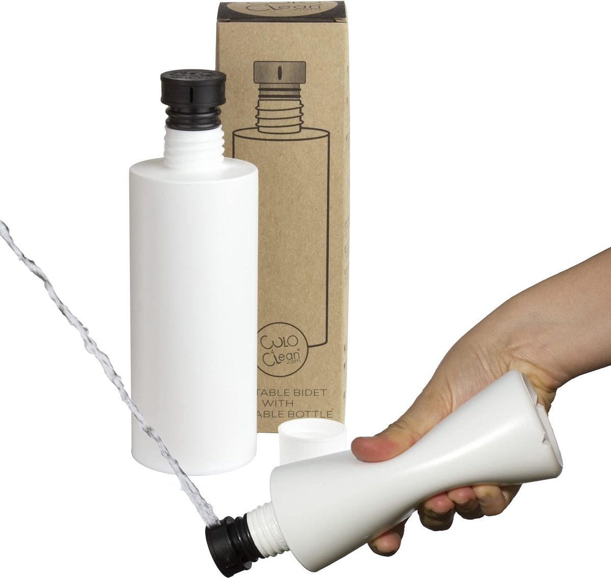 SnelShoppen - CuloClean Draagbare Bidet met Fles - Herbruikbaar, Flexibel en Ideaal voor Thuis, Camping, Wandelen en Buiten - Zwart