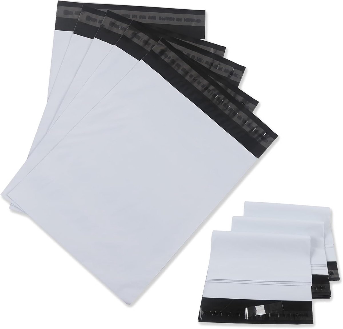 SnelShoppen - Witte verzendzakken voor kleding, zelfklevend, waterdicht, scheurvast, 32x45 cm, 30 stuks, diverse maten, plastic, opbergzakken, verzend