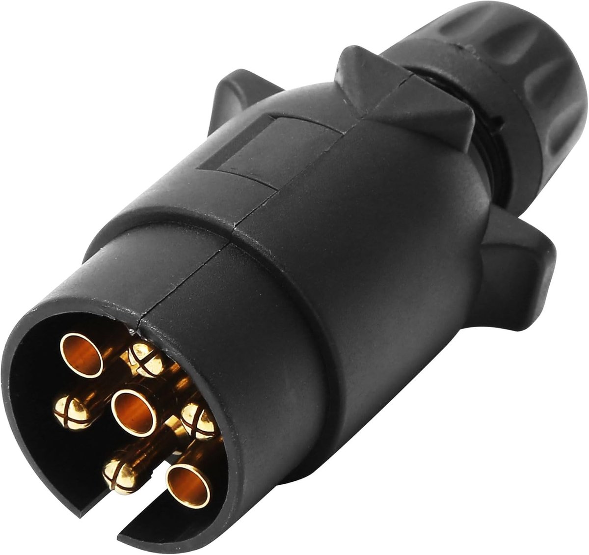 SnelShoppen - Trailer Hitch 7-Pin Waterdicht 12V, 7-polige Aansluiting voor Trucks en Tractors, Robuuste Messing Stekker, Ideaal voor Caravan en Vrach