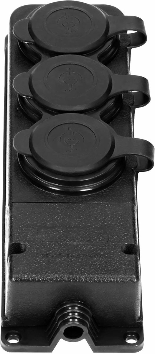 SnelShoppen - Socket Splitter Buiten Waterproof IP44 230V 16A Impactbestendig met 3 Stopcontacten voor Tuin, Camping en Werkplaats