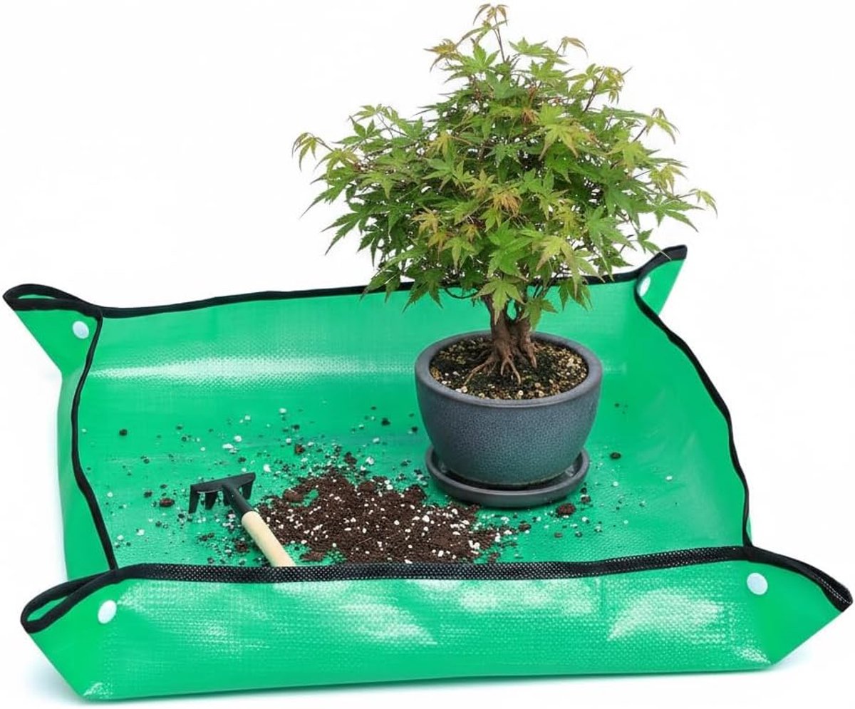 SnelShoppen - Tuinmat 150 x 100 cm - Waterproof Plantmat - Verplantingsmat voor Tuin - Multifunctionele Grondmat - Compact en Opvouwbaar - Groene Tuin