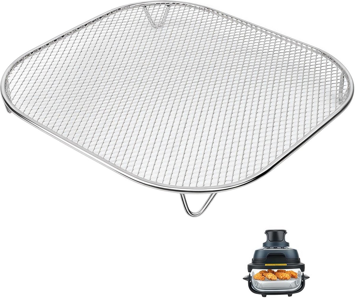 SnelShoppen - Air Fryer Grille Accessoires voor Crispy, Grate Insert voor 2.4L/3.8L & 5.7L Airfryer, SUS304 Stoomrooster voor Keuken, Gezond Koken
