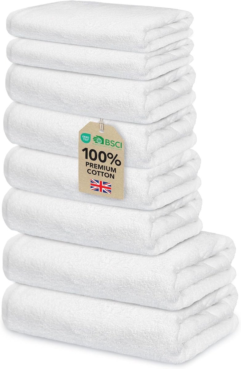 SnelShoppen - Luxe Badset - 2 Badhanddoeken 70x140 cm + 2 Handdoeken 40x70 cm + 4 Washandjes 30x30 cm - 500 g/m² Katoen - Super Zacht en Absorberend -