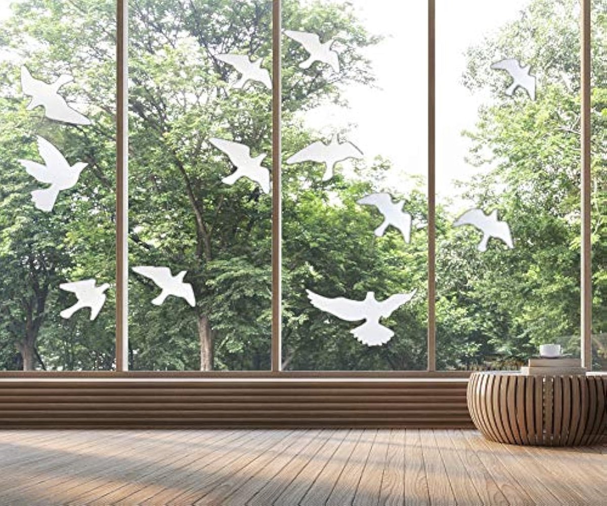 SnelShoppen - Venster Vogel Anti-Botsing Stickers Glas Deur Bescherming 12 Stuks - Reflecterende Veiligheidsstickers voor Ramen en Deuren - Vogels Bes