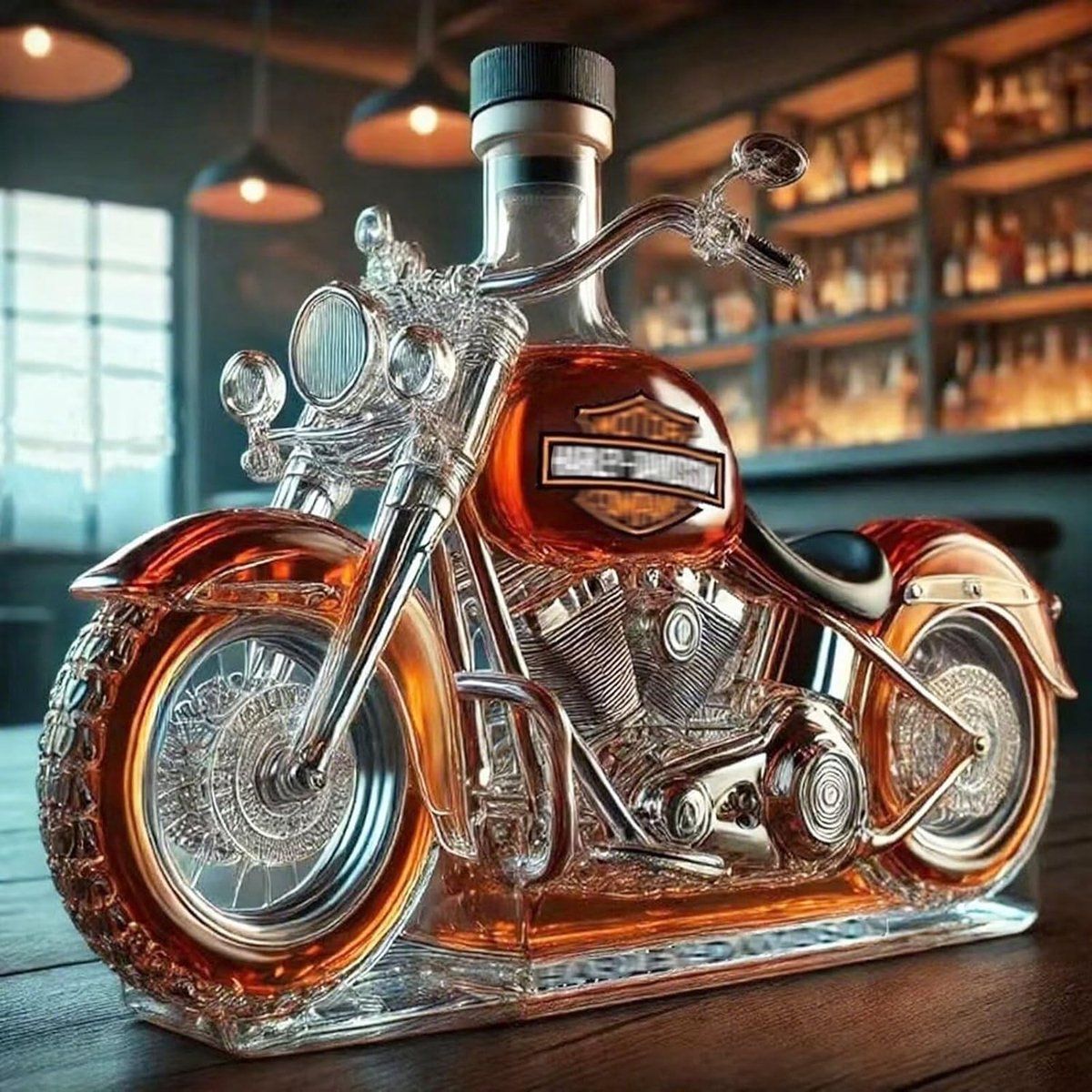 SnelShoppen - 3D Whiskey Decanter Handgeblazen Glas Kunst Motorfiets Design Whisky Fles Bar Decoratie Uniek Cadeau voor Mannen