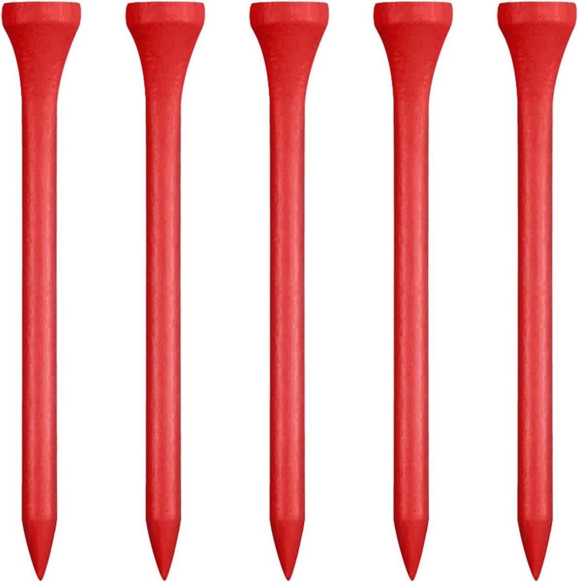 Houten Golf Tees 83mm - 100 Stuks, Lange Golf Tees voor Precisie en Duurzaamheid, Rood
