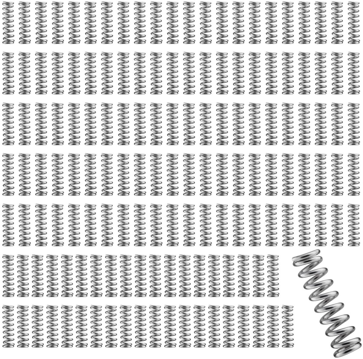 150 Stuks Compressie Veer van RVS, 3mm Buitendiameter, 0.5mm Draaddikte voor Speelgoed en Gereedschap Reparatie, Ideaal voor DIY Projecten en Mechanische Toepassingen
