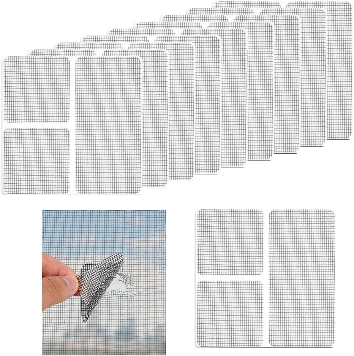 10-delige Reparatieset voor Muggennetten, Sterke Lijm, Vervangingsmateriaal voor Ramen en Deuren, Ideaal voor Insectenbescherming