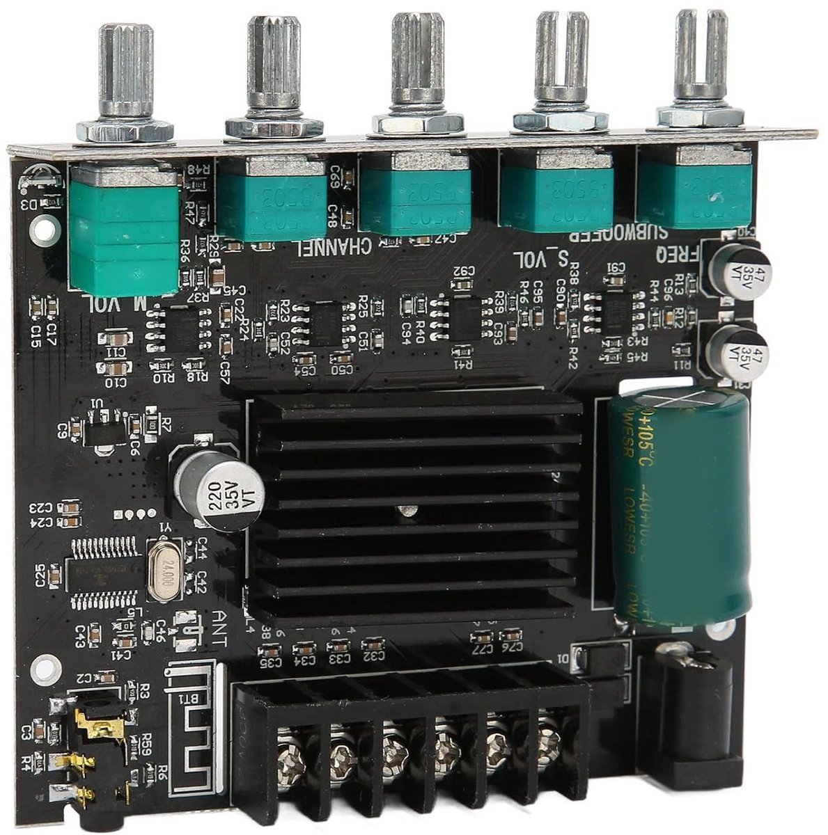 SnelShoppen - DC12 24V Digitale Versterker Board, Bluetooth Stereo Amplifier 2.1 voor 15100W 48Ω Speakers, TPA3116D2 50W 100W - Veilig en Eenvoudig te