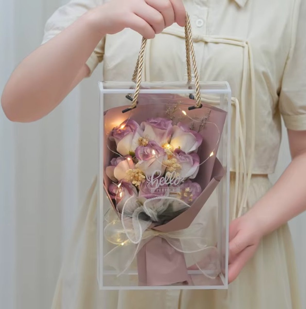 ZEEP Bloemen geschenkverpakking best wishes inclusief verlichting