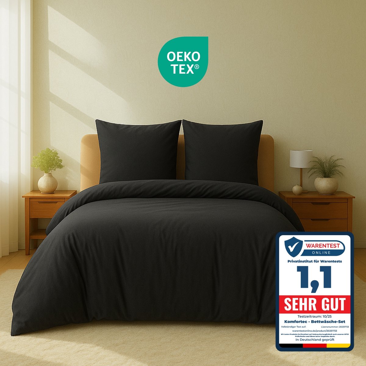 Komfortec Premium Dekbedovertrek 240x220 cm + 2x Kussensloop 80x80 cm - Geborsteld 100% Polyester Microvezel 90 g/m² - 3-Delige Superzachte Beddengoedset - Antracietgrijs