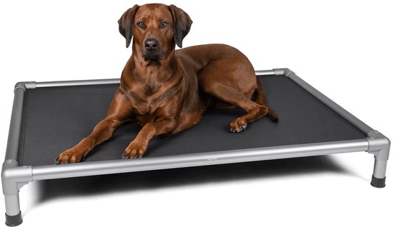 TrendPet HighBed verhoogd hondenbed Zwart, 105 × 80 cm