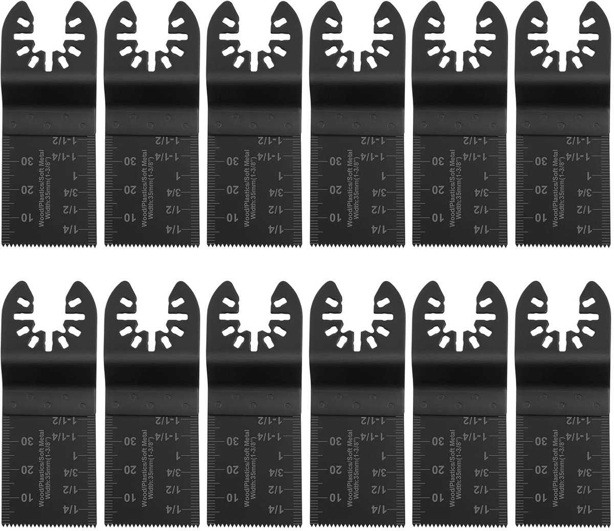 SnelShoppen - 12 Stuks Oscillerende Zaagbladen met 2 C-Clip Adapters - Hout/Metaal/Plastic Zaagbladen - Universele Multitool Accessoires - Snelle Mont
