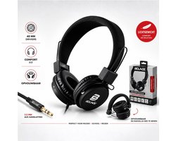 Bounce Ball Series Bedrade On-Ear Koptelefoon - 40 mm Drivers - Opvouwbaar - 3.5 mm AUX - Stereo Geluid - Lichtgewicht - Zwart
