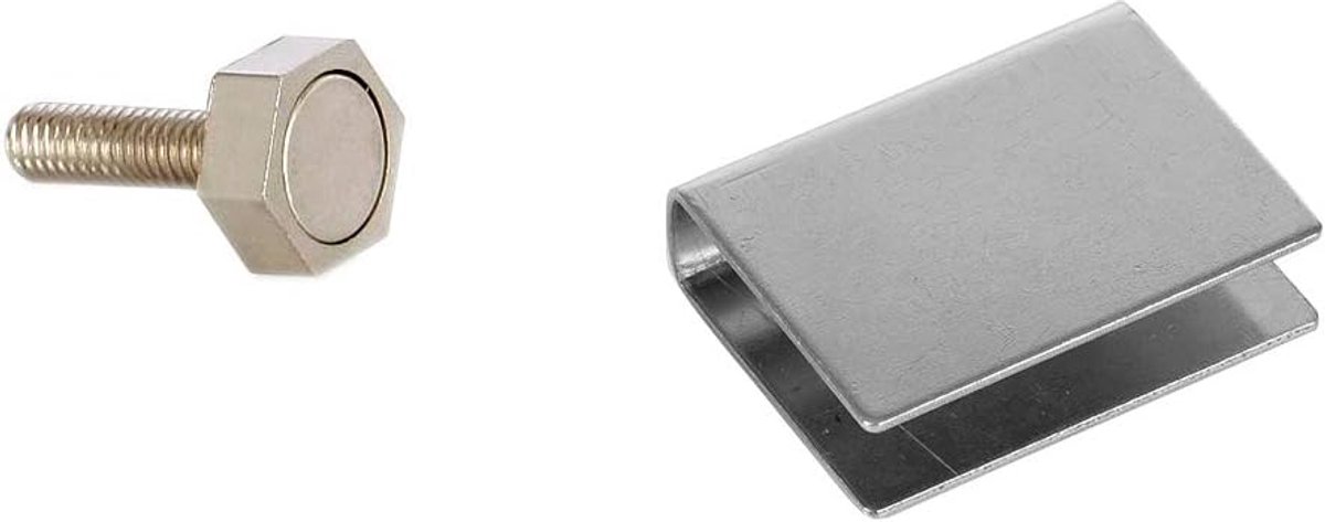 Deurmagneet - Magneetsluiting - Deuren Sluiten - Met U-kleefplaat - 15 mm - Vernikkeld