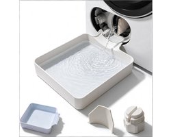 Lekbak wasmachine - set 3 stuks(Waterbak + universele geleideschoep + moer)- 17,8 ×17,8 x 5cm - Lekbak voor Wasmachine en Vaatwasser - Vloerbescherming tegen waterschade - universele - wateropvangbak voor kelder, woning, camper - wit