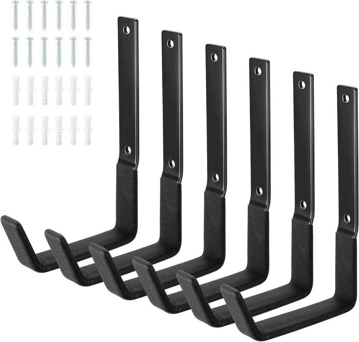 6 stuks zware wandhaken voor garage, ideaal voor het ophangen van ladders, fietsen en tuin