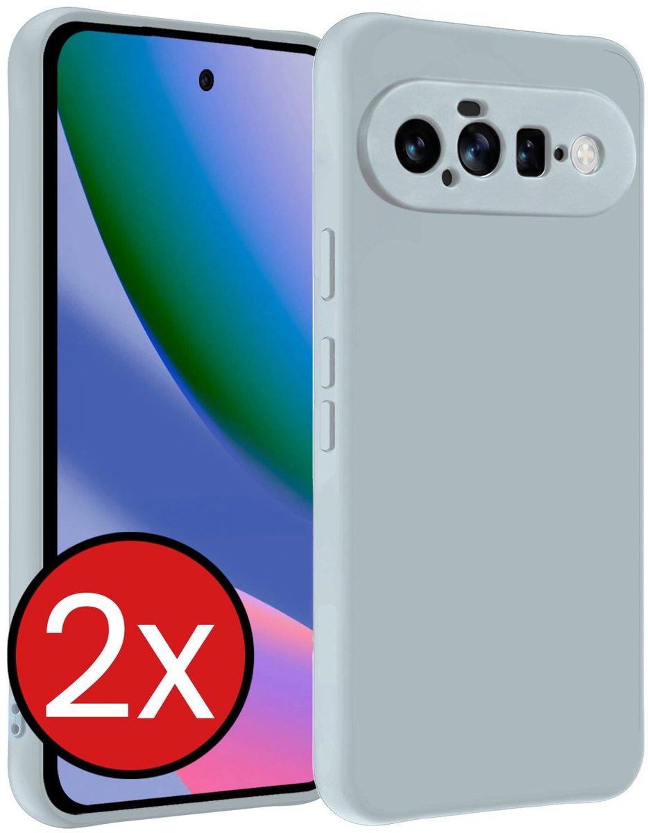 Hoesje - 2 Stuks - Geschikt voor Google Pixel 11 - Sterk & Shockproof - Telefoonhoes - Back Cover - Case Siliconen - Telefoon Hoes - Lichtblauw