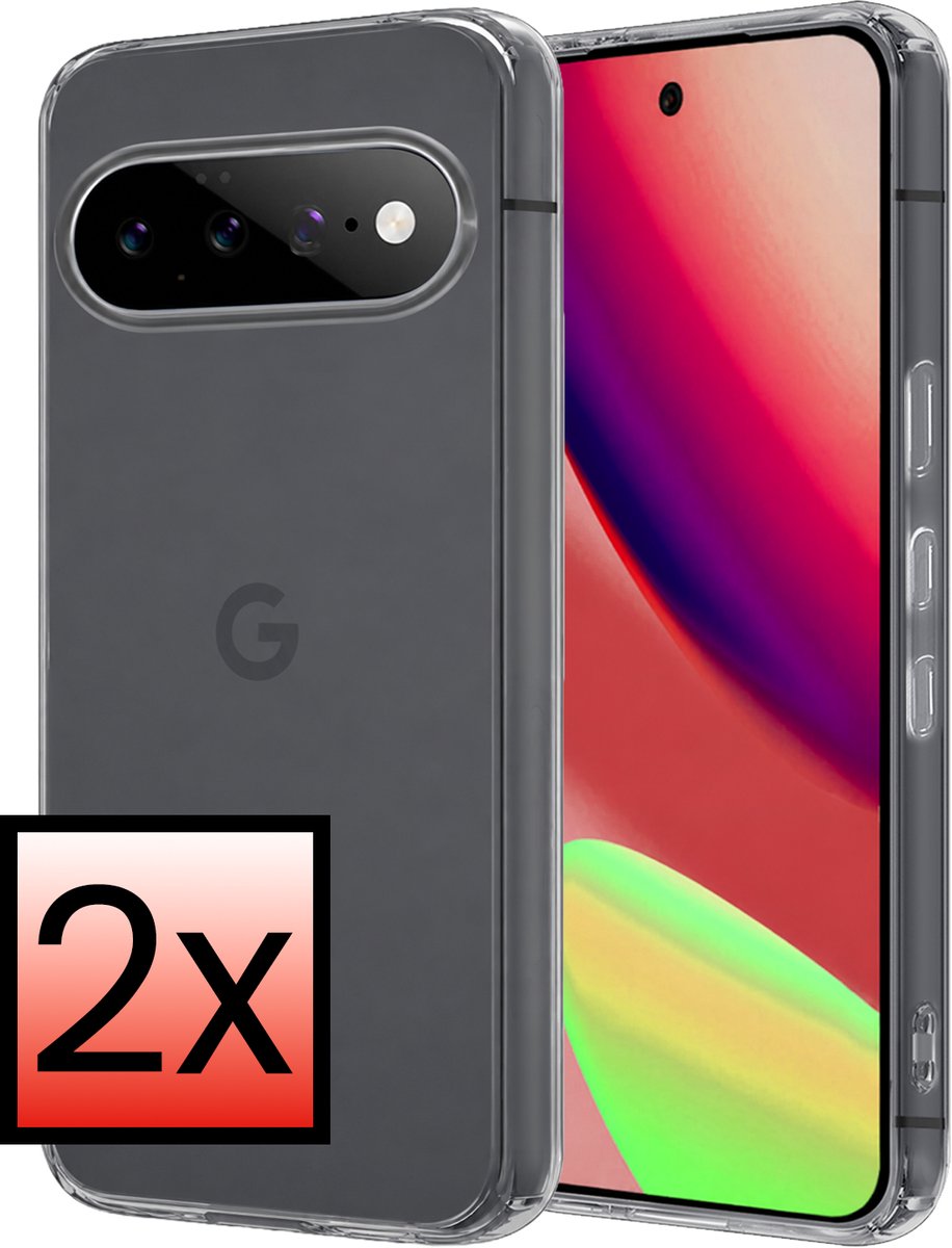 Hoesje - 2 Stuks - Geschikt voor Google Pixel 11 - Sterk & Shockproof - Case Siliconen - Back Cover - Telefoon Hoes - Transparant