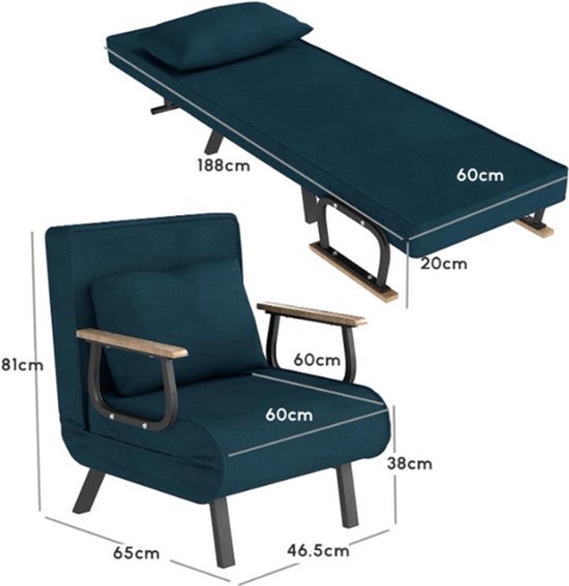 Loungebedstoel – Loungestoel – Relaxstoel – Fauteuil – Zitfauteuil – Verstelbaar – Dikke S
