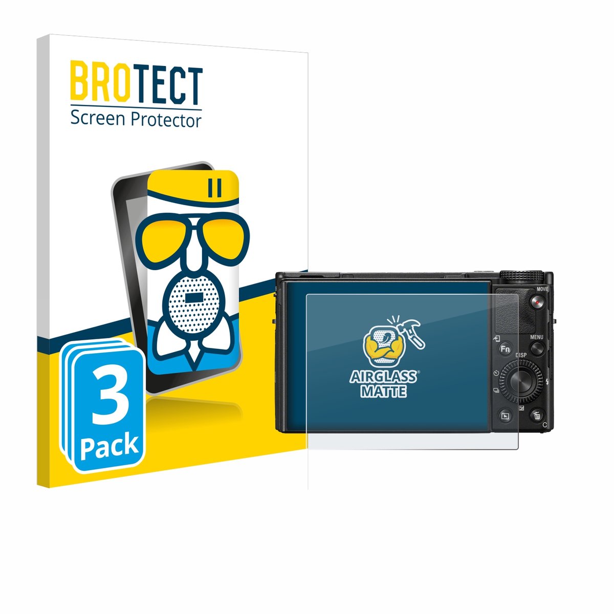 BROTECT - Screenprotector voor Sony Cyber-Shot DSC-RX100 VIIA - Folie Beschermfolie Beschermglas matte 3 Stuks
