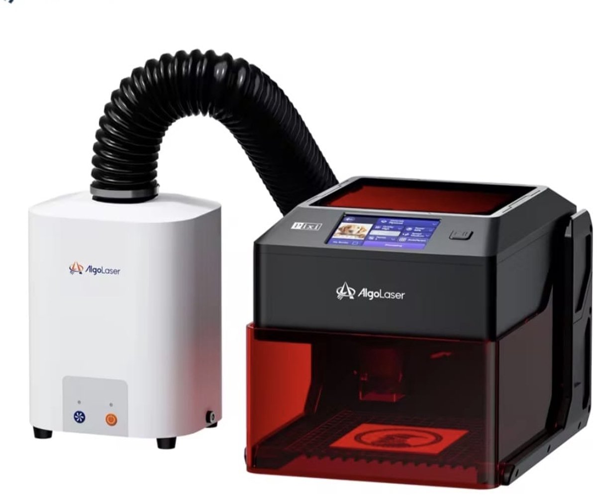 Laser Graveermachine 5W - Met Luchtreiniger - Laser Cutter - 3.5 Inch Touchscreen - Werkgebied 100x100mm - Graveren - Display - Laser Snijmachine - Bedienbaar Met APP