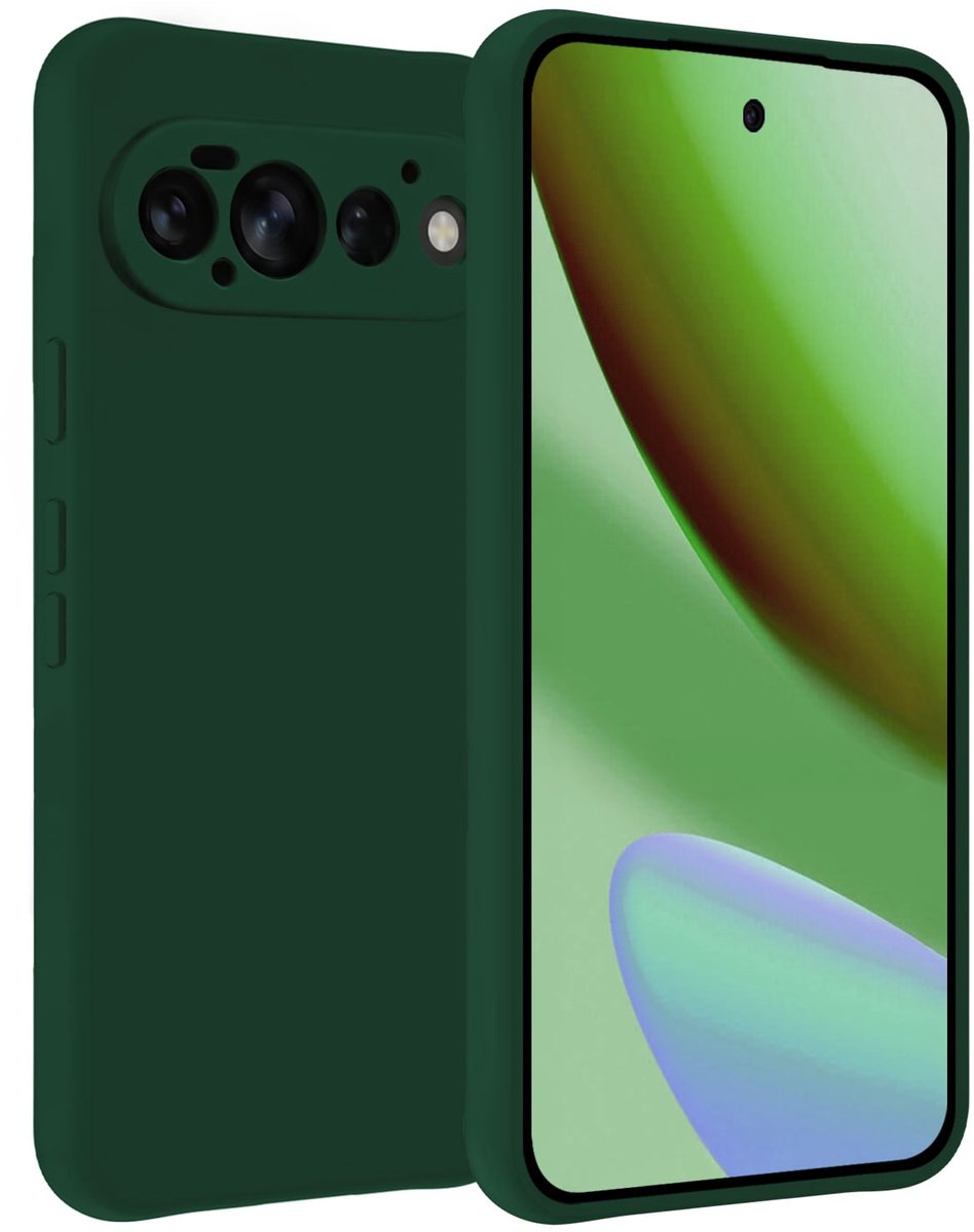 Hoesje Geschikt voor Google Pixel 11 Pro - Sterk & Shockproof - Hoes Cover - Siliconen Case - Donkergroen