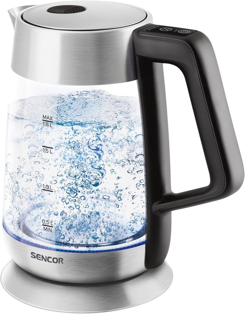 SnelShoppen - Elektrische Waterkoker 1.8L - Snelle Kooktijd 2200W - Variabele Temperatuur 60-100°C - Veiligheidsfunctie - Ideaal voor Keuken, Feest en