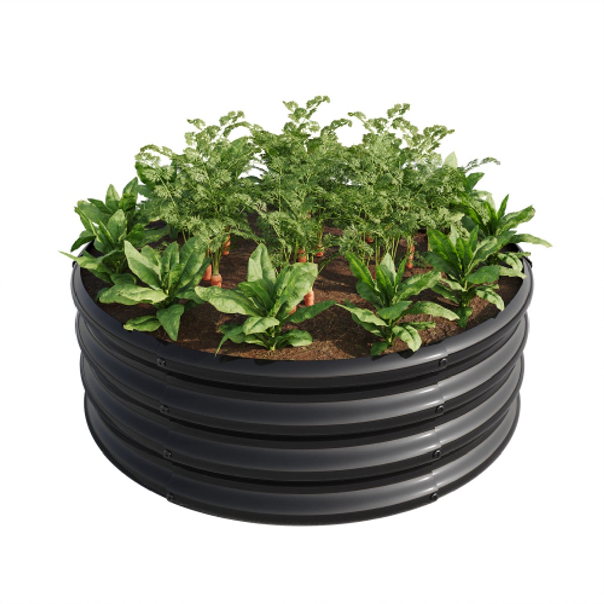 Verhoogde plantbak - Tuinaccessoire Voor Buiten - Verzinkte Ronde Verhoogde Tuinbak Voor Groenten en Bloemen - Kweekbak - Fruitplanter - Moestuinbak - Duurzame Rond Kweekbed Voor Buitentuinbouw