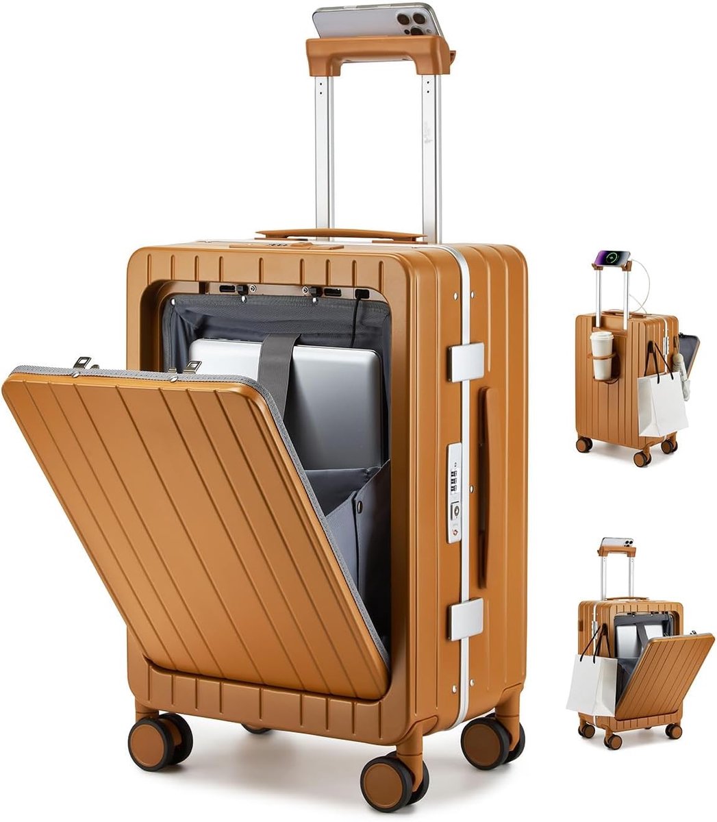 Thijox - Handbagage Koffer Hardcase 50,8 cm Lichtgewicht PC met Laptopvak, Spinnerwielen en TSA-Slot voor Reis, Vakantie en Zaken