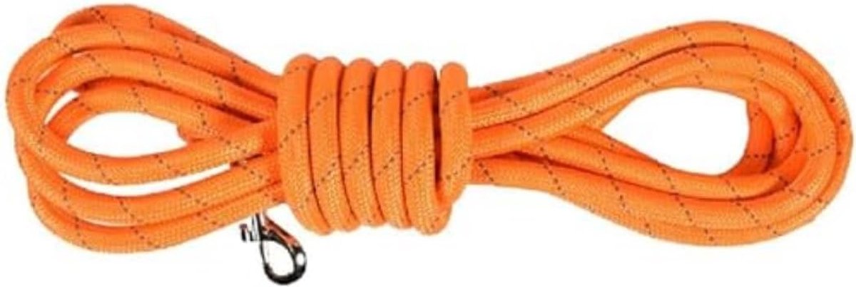 SnelShoppen - Hondenlijn 3 m - Robuuste Nylon Hondenriem - Ergonomisch Handvat - Voor Actieve Honden - Oranje - Duurzaam en Veilig - Perfect voor Wand