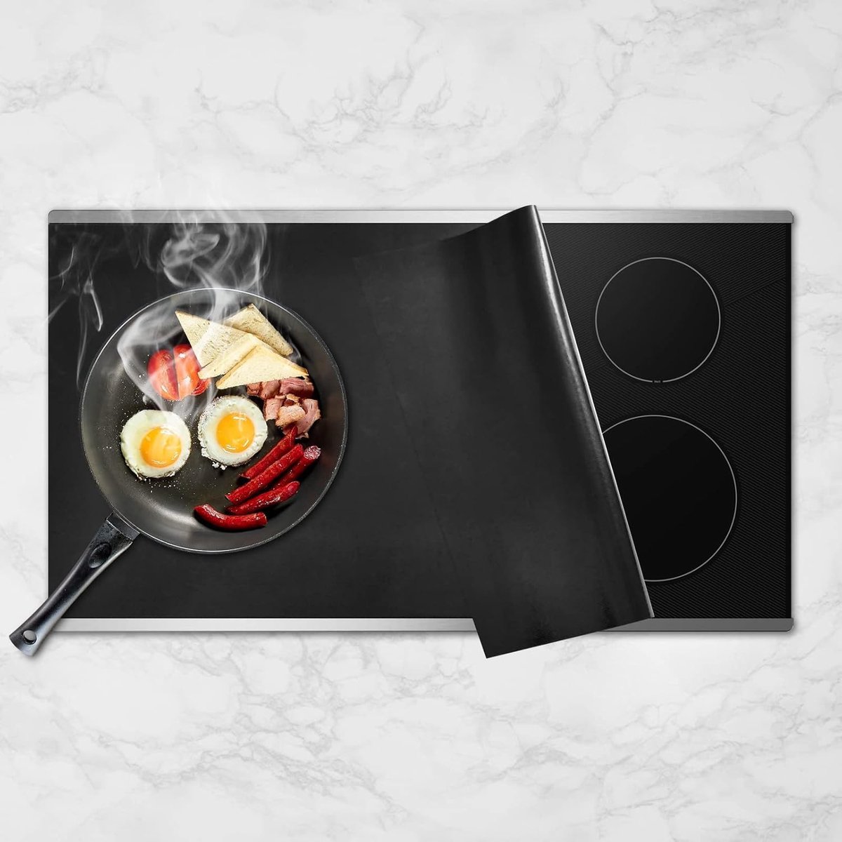 SnelShoppen - 52 x 78 cm Inductiekookplaat Beschermmat, Silicone Kookplaat Cover, Antislip en Hittebestendig tot 230 °C, Krastbestendig voor Keuken