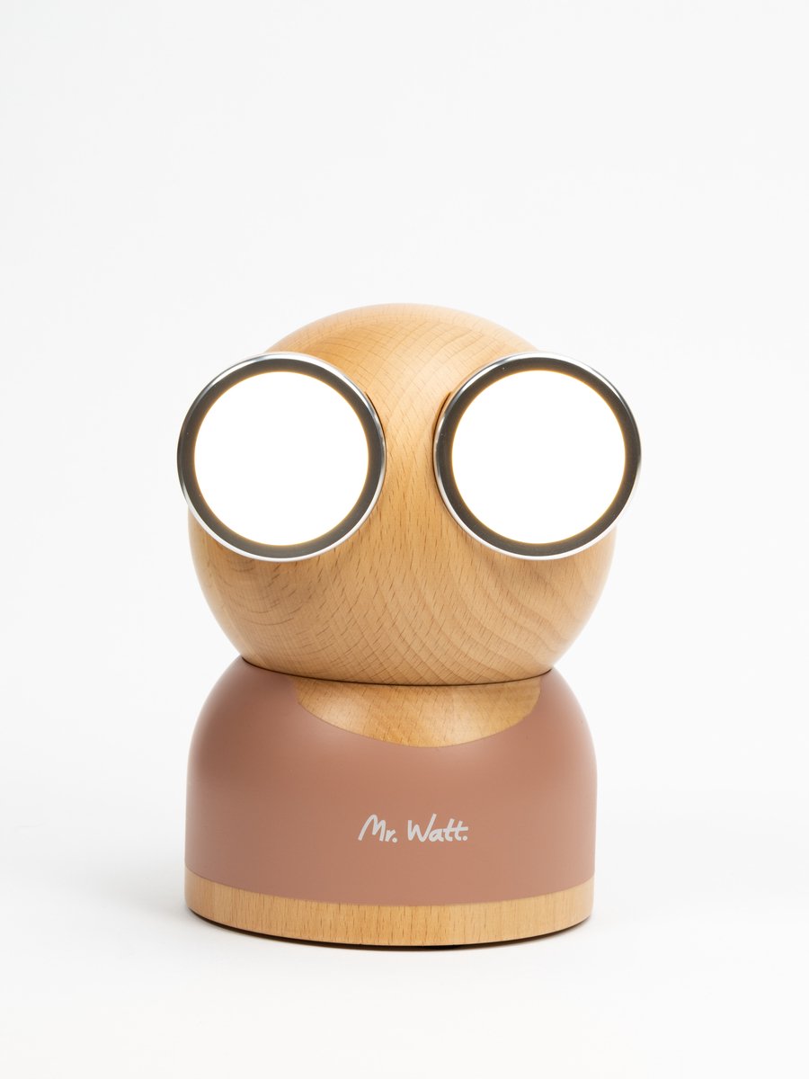 Mr Watt GoggleLamp - Tafellamp - Kinderlamp - Hout - Shadow Mocha - Bruin
