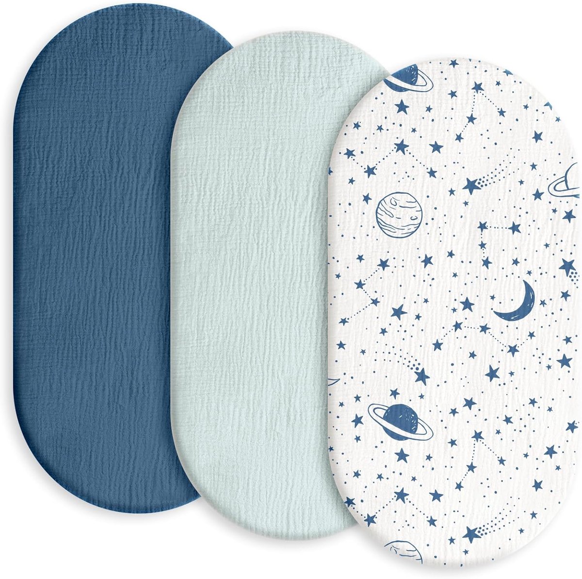 SnelShoppen - Fitted Sheet voor Boxspringmatrassen, 100% Muslin Katoen, Zacht en Premium Kwaliteit, Universele Matrasbeschermers voor Baby's, Cadeau v