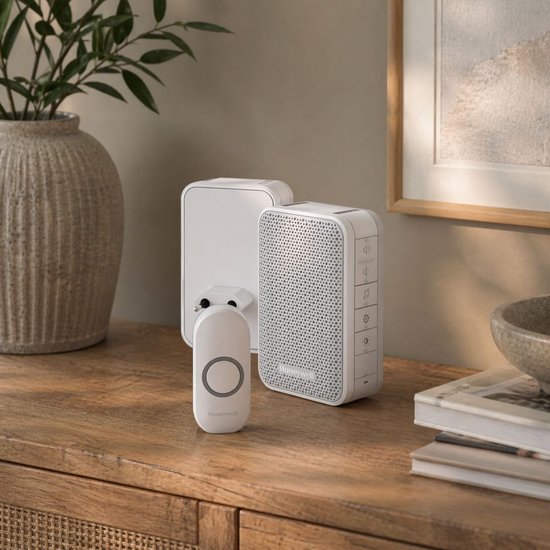 Honeywell draadloze draagbare en plug-in deurbel - Met volumeregeling en drukknop - Wit — afbeelding 5