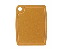 HENDI Houtvezel snijplank – groef voor vloeistof – non-slipvoeten – ophanggat – 370x275x6 mm – bruin