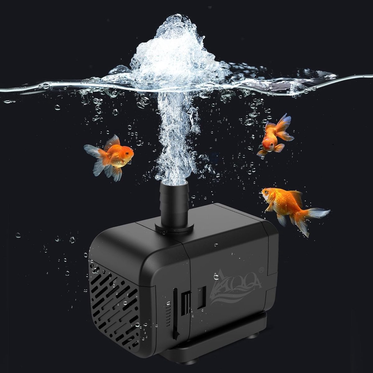 SnelShoppen - Aquarium Waterpomp 1500 L/h, Ultra-Stil, Submersible Pomp met 1.6 m Hoogte, Duo-Suctie voor Vijvers, Fonteinen, Tuin, Zwembad, Hydroponi